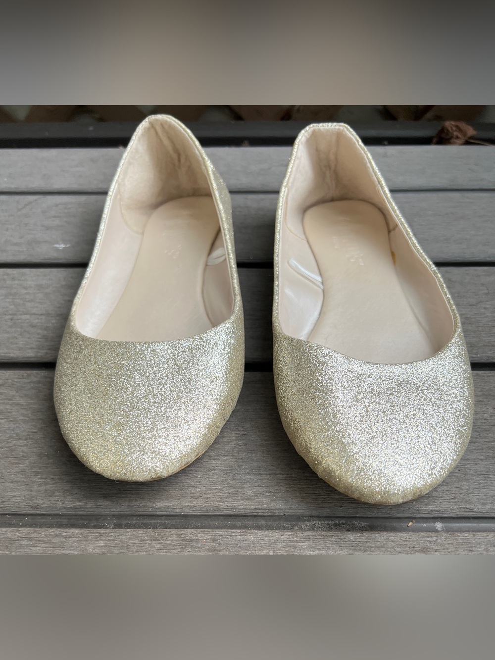 David’s Bridal Gold Glitter Women's Ballet Flats 9